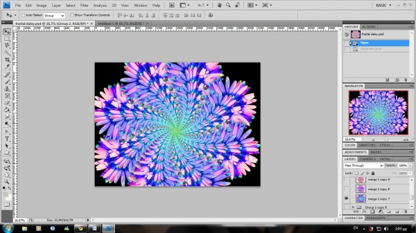 Creation of fractal daisy: Step 7